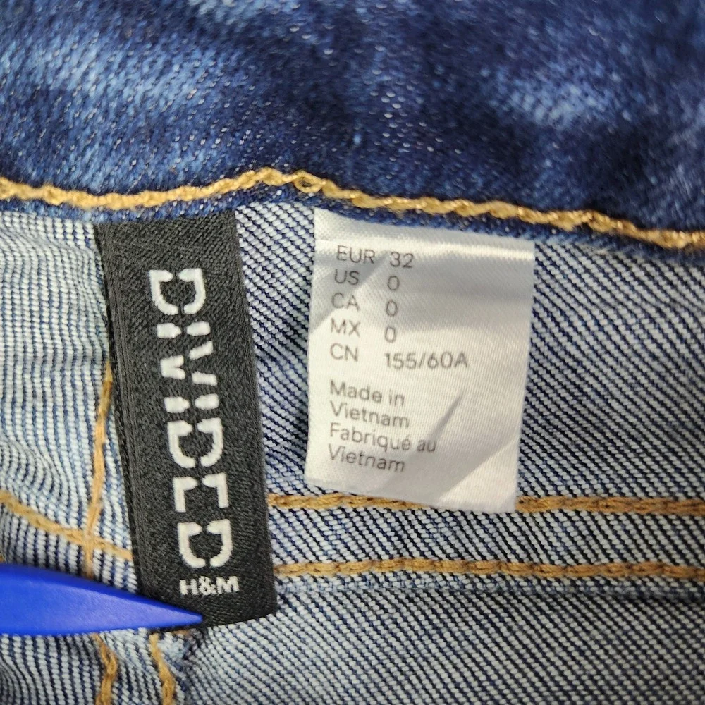 Divided H&M Flare Jeans Women's‎ 0 Blue Denim Stretch Retro Streetwear Grunge